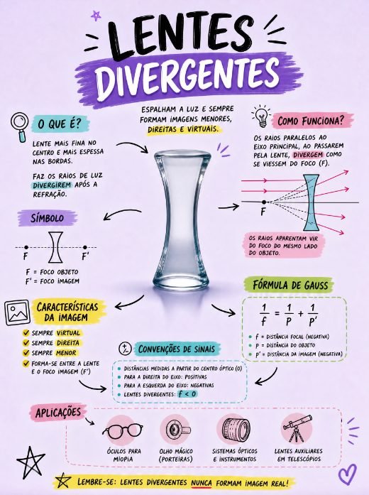 Mapa mental de lentes divergentes