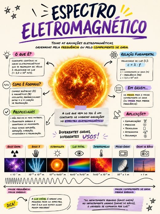 Mapa mental do espectro eletromagnético